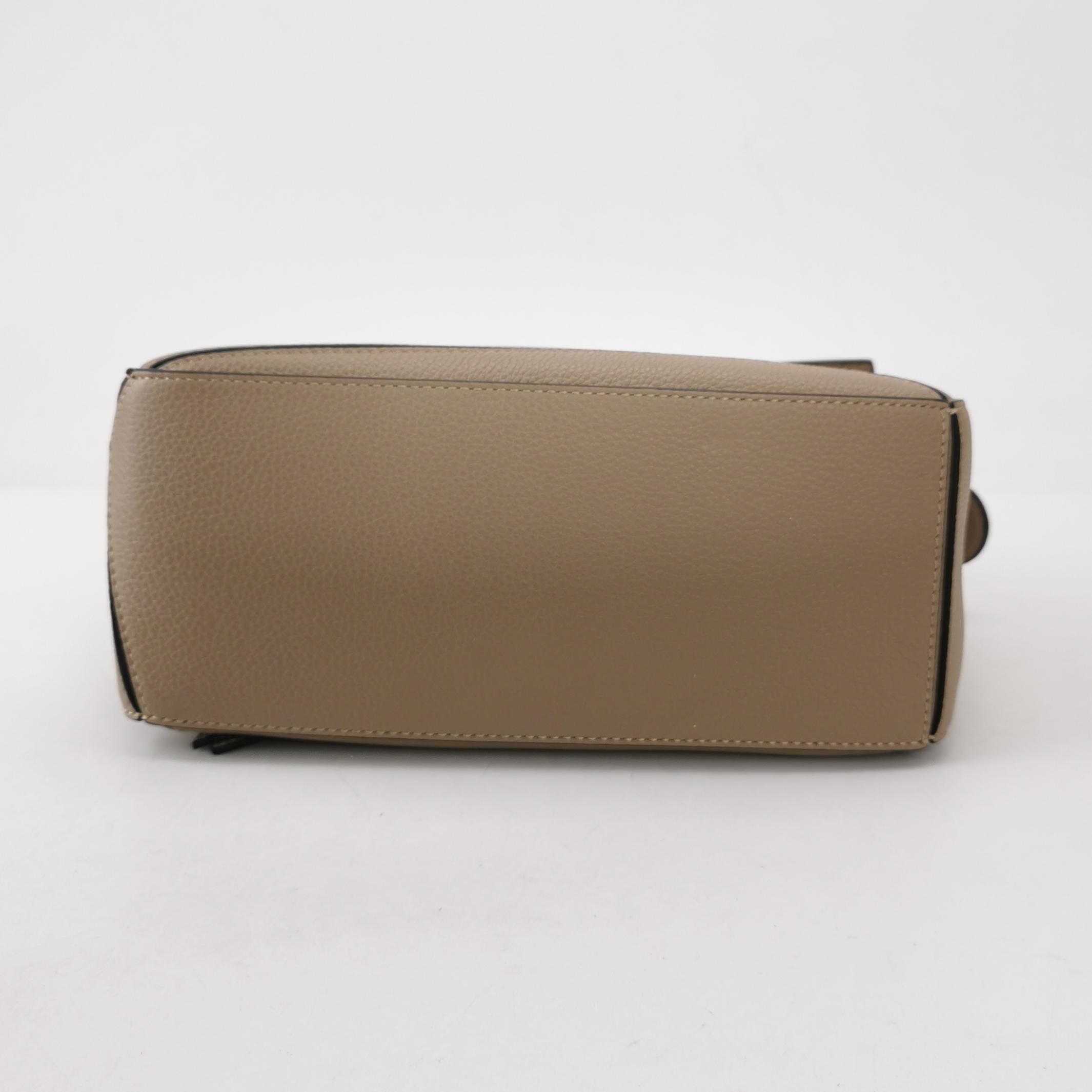 Loewe Taupe Grain Leather Puzzle Small Shoulder Bag with Gold Hardware view 3