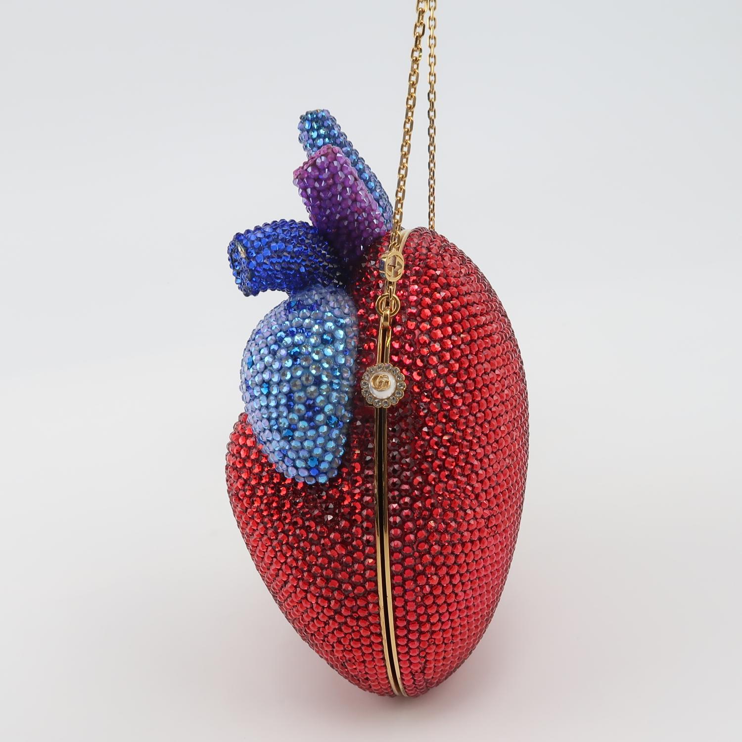Gucci Multicolor Crystal Anatomical Heart Minaudière view 3