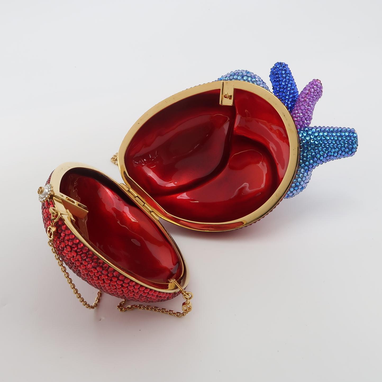 Gucci Multicolor Crystal Anatomical Heart Minaudière view 7