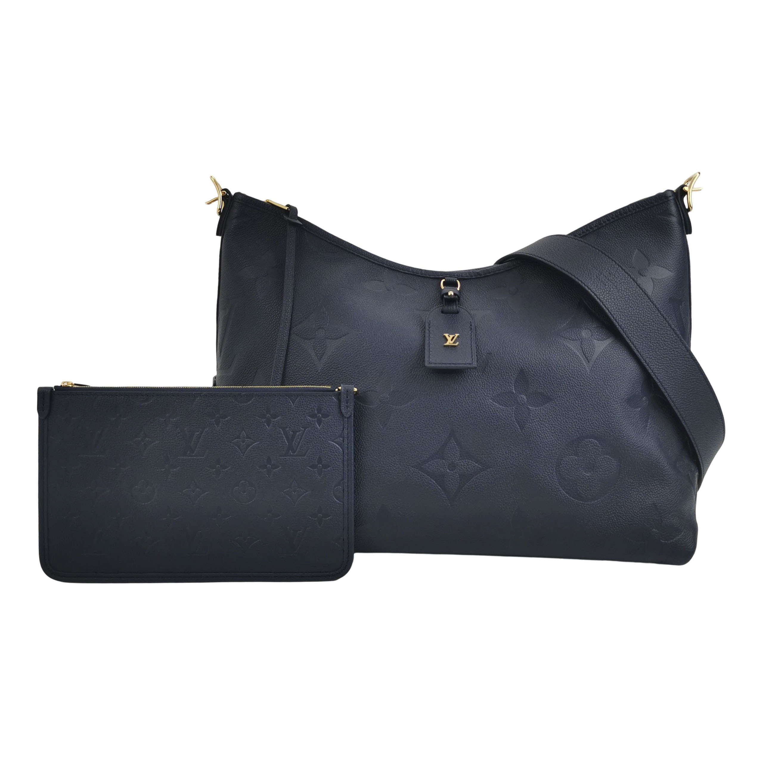 Louis Vuitton CarryAll MM in Black Taurillon Monogram Empreinte Leather