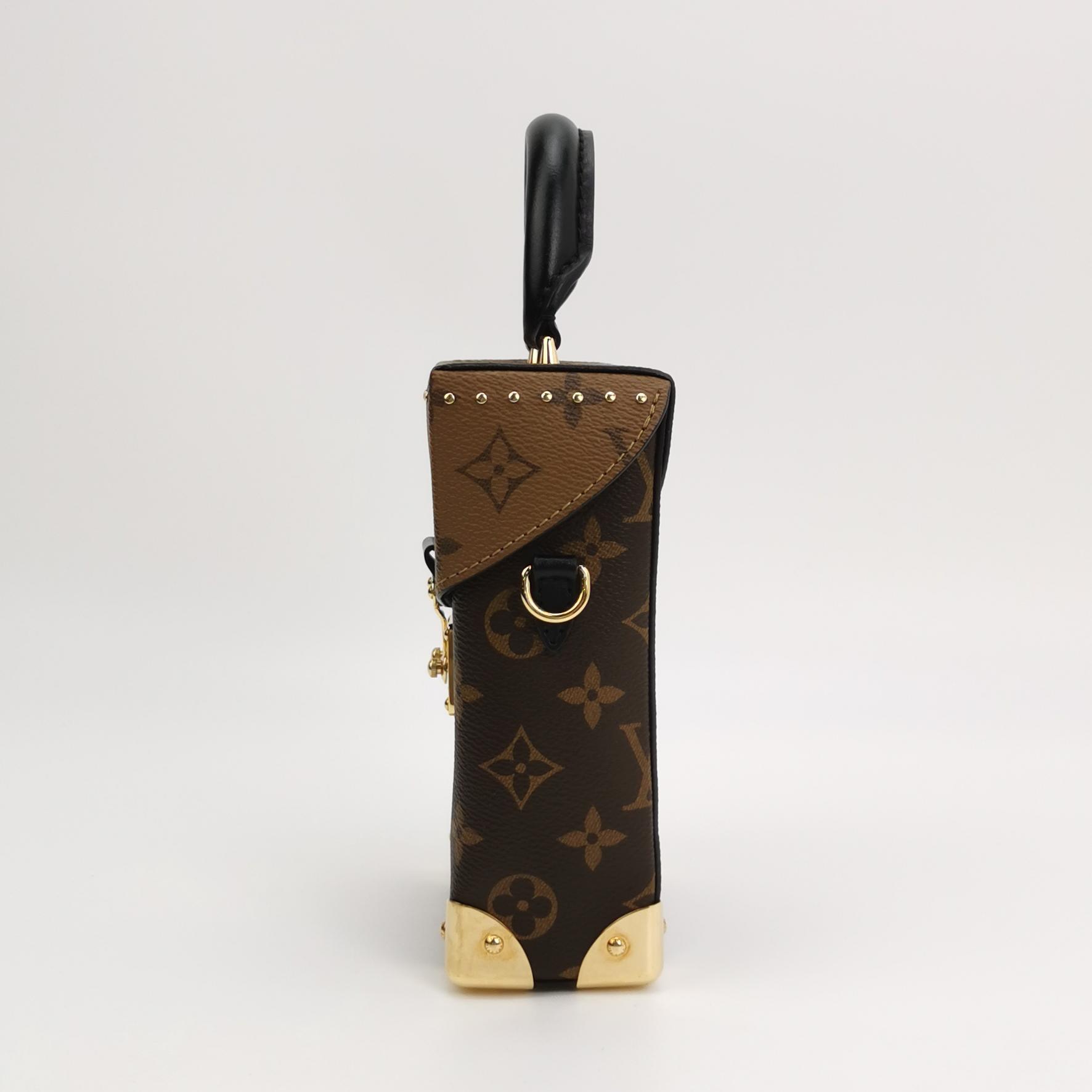 Louis Vuitton Camera Box in Brown Monogram Canvas with Studs and Chain Detail view 3