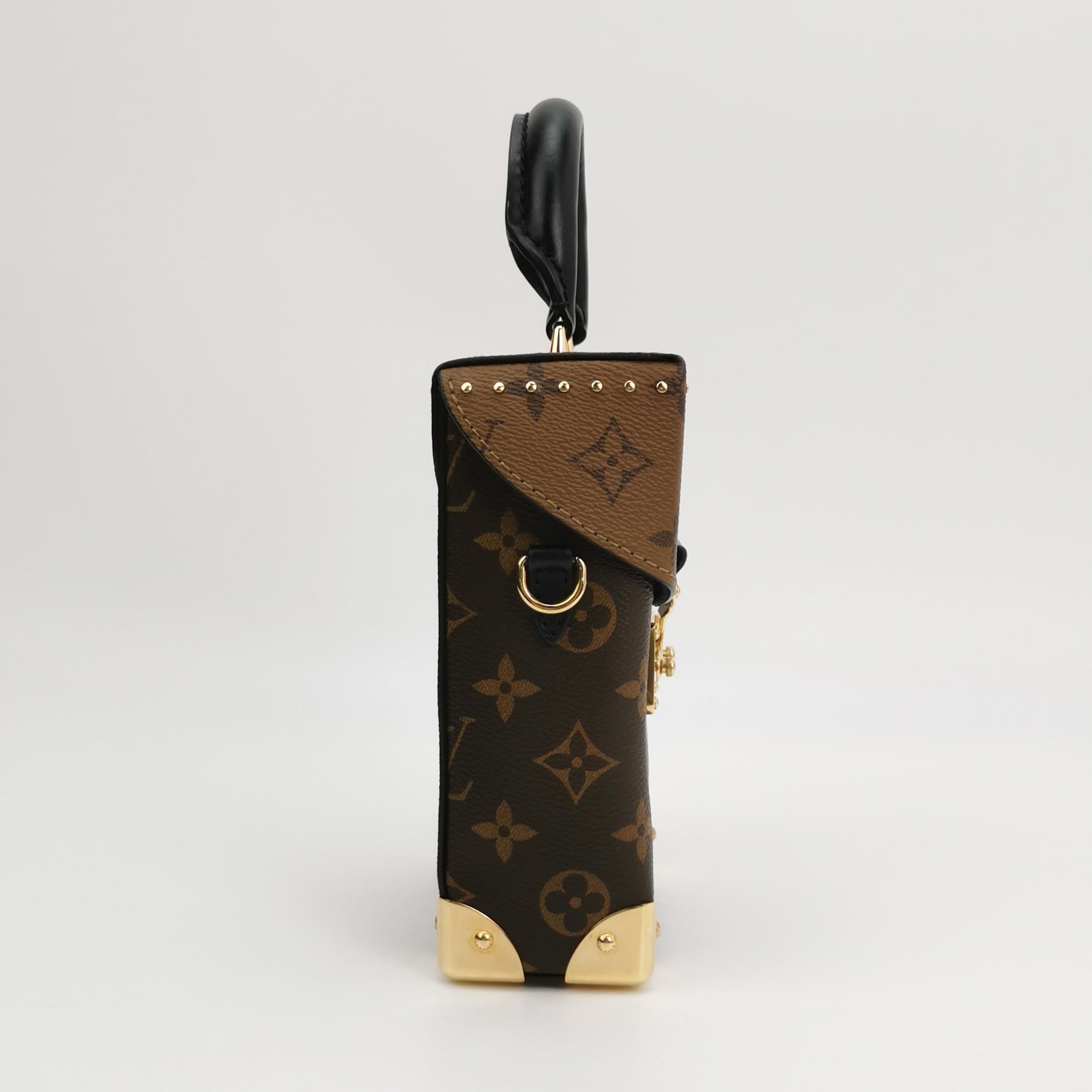 Louis Vuitton Camera Box in Brown Monogram Canvas with Studs and Chain Detail view 4