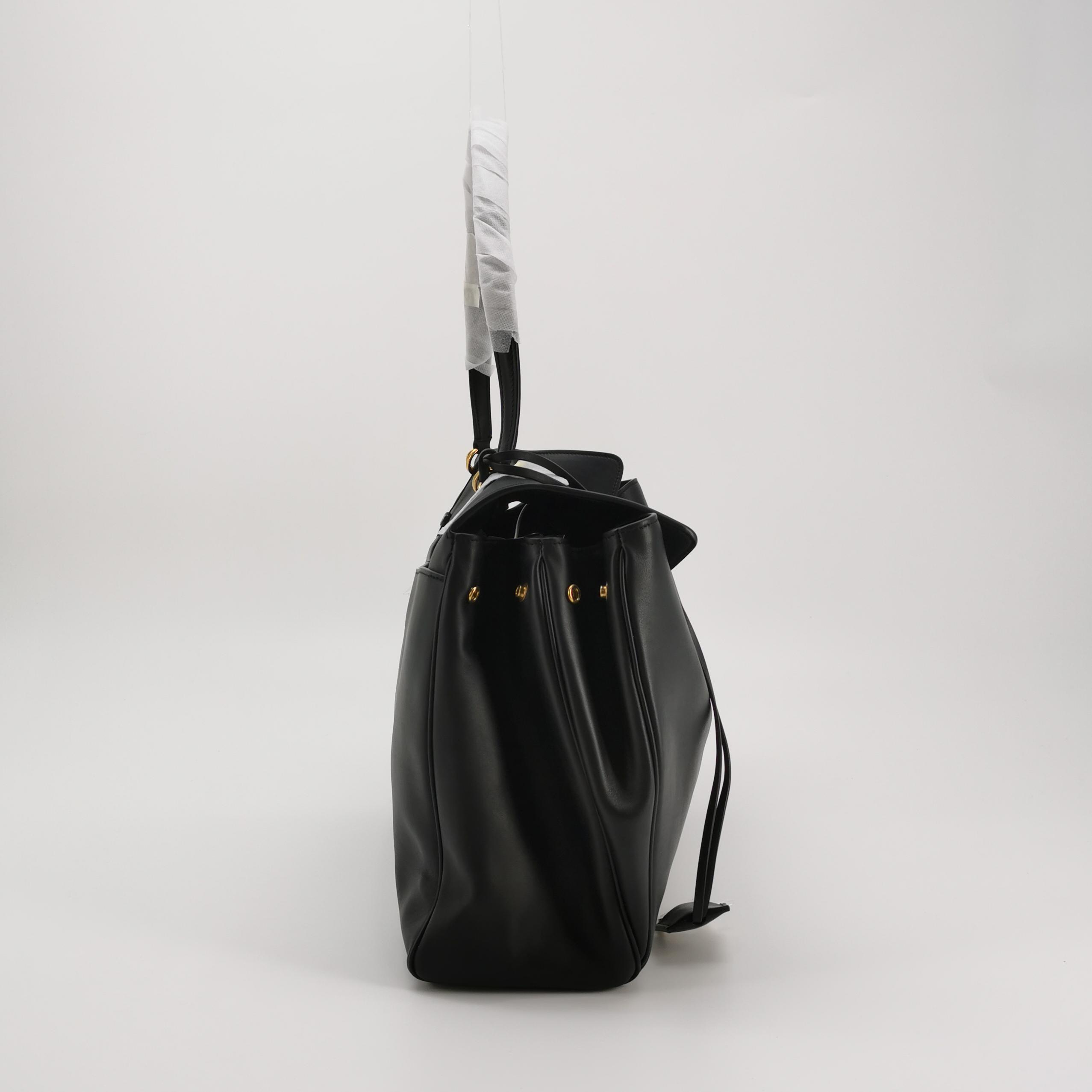 Balenciaga Black Rodeo Medium Shoulder Bag with Gold Hardware view 4
