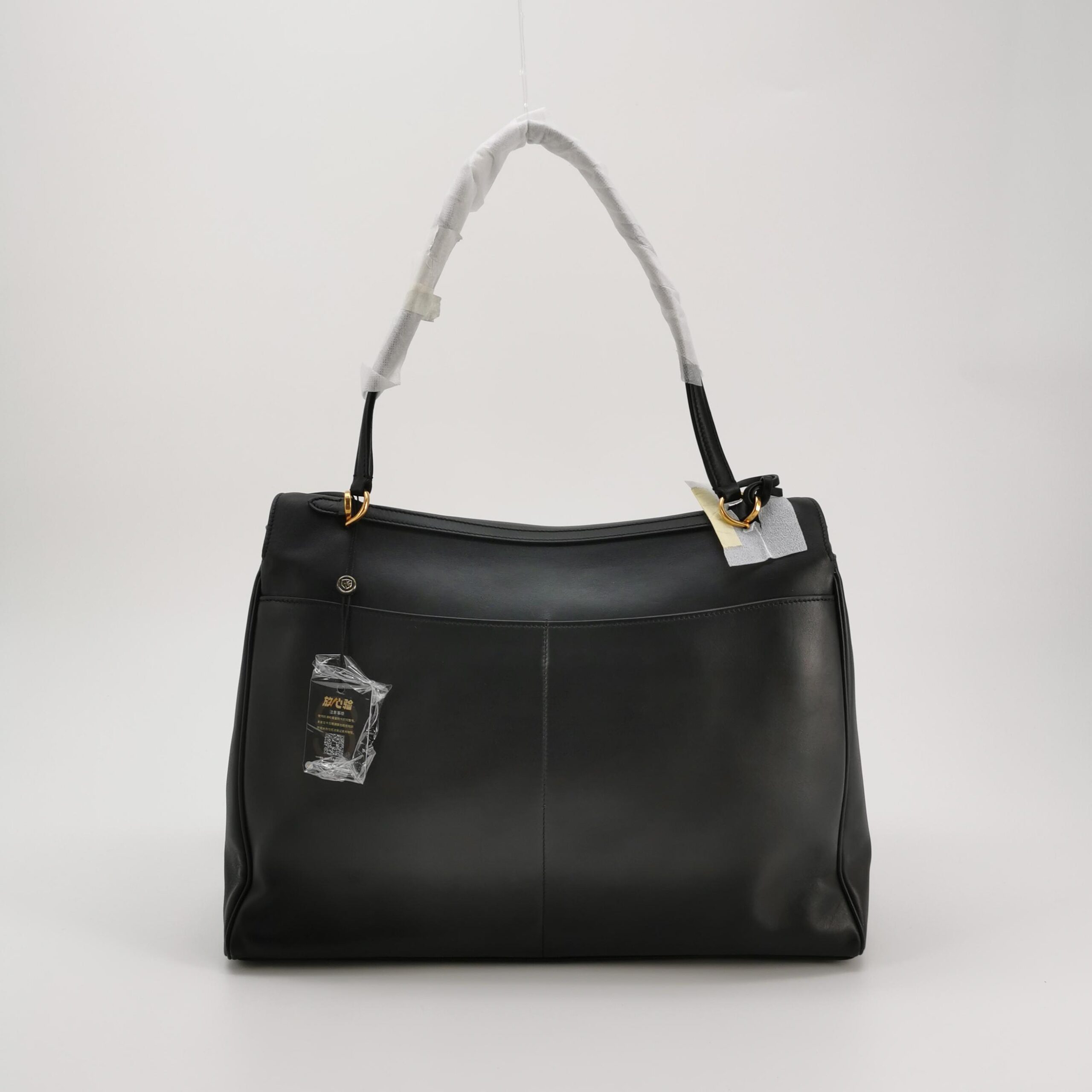 Balenciaga Black Rodeo Medium Shoulder Bag with Gold Hardware view 5