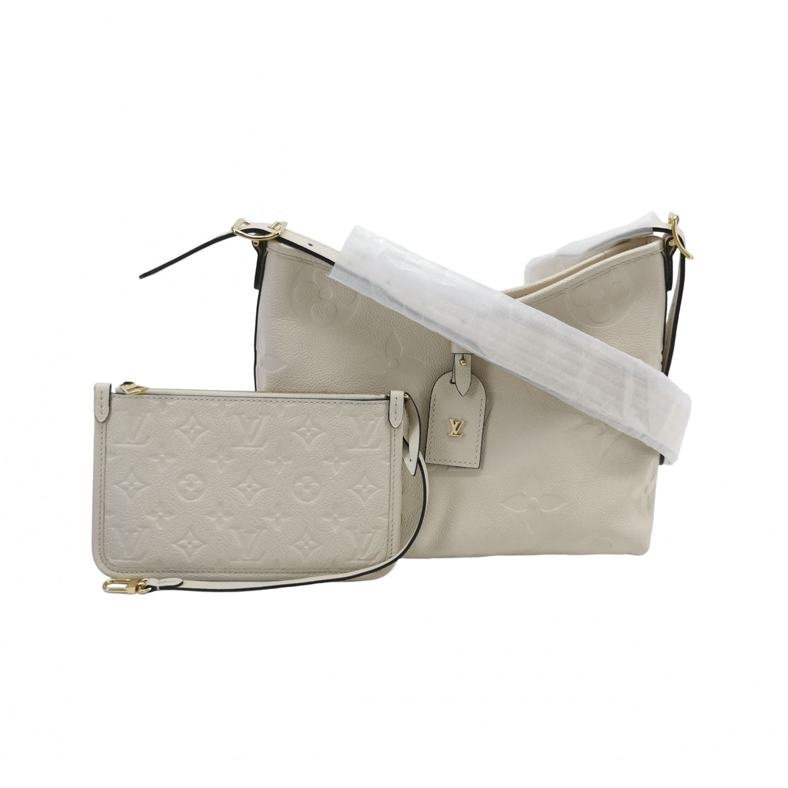 Louis Vuitton CarryAll PM in Beige Monogram Empreinte Leather