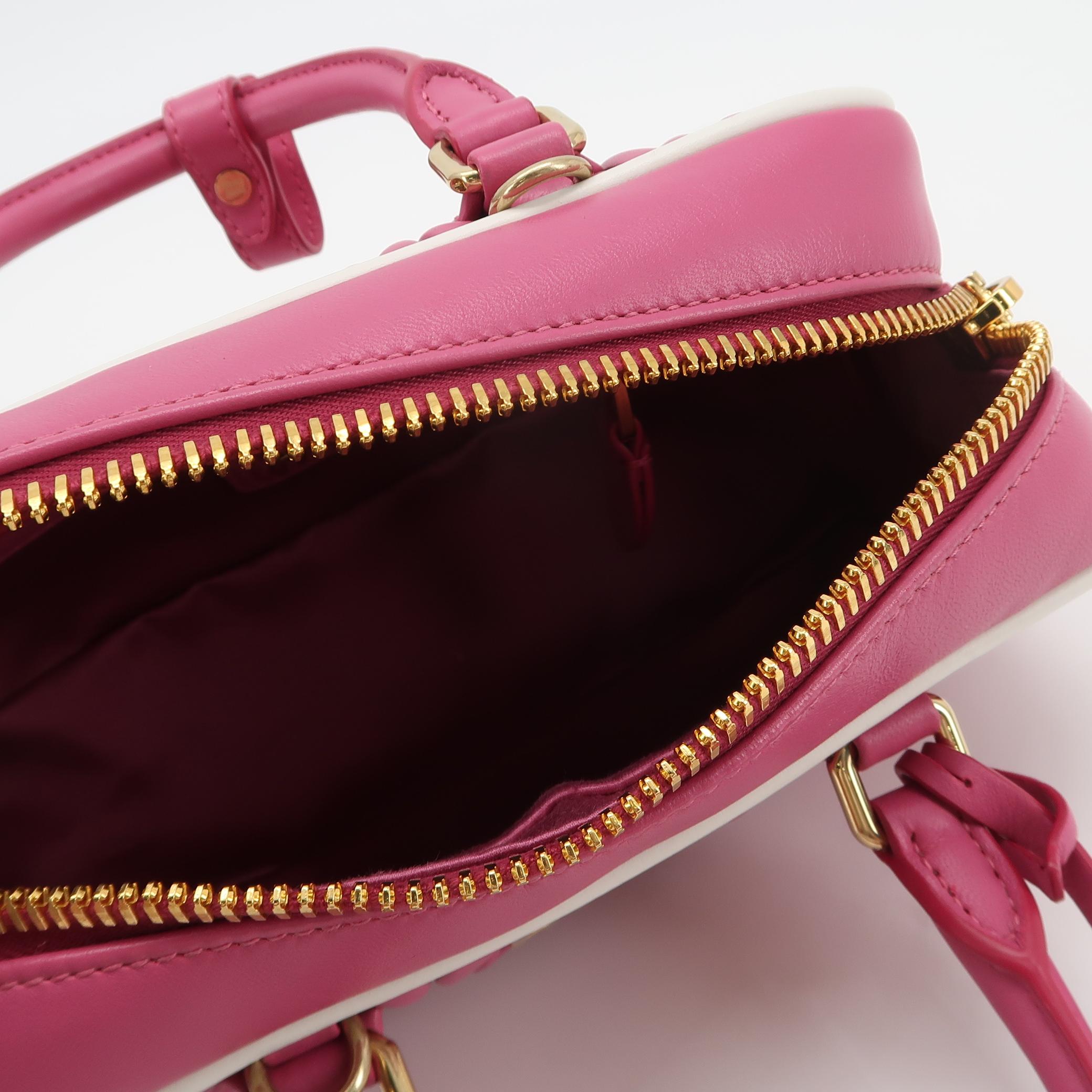 Miu Miu Pink Matelassé Nappa Leather Shoulder Bag with Gold Hardware view 7