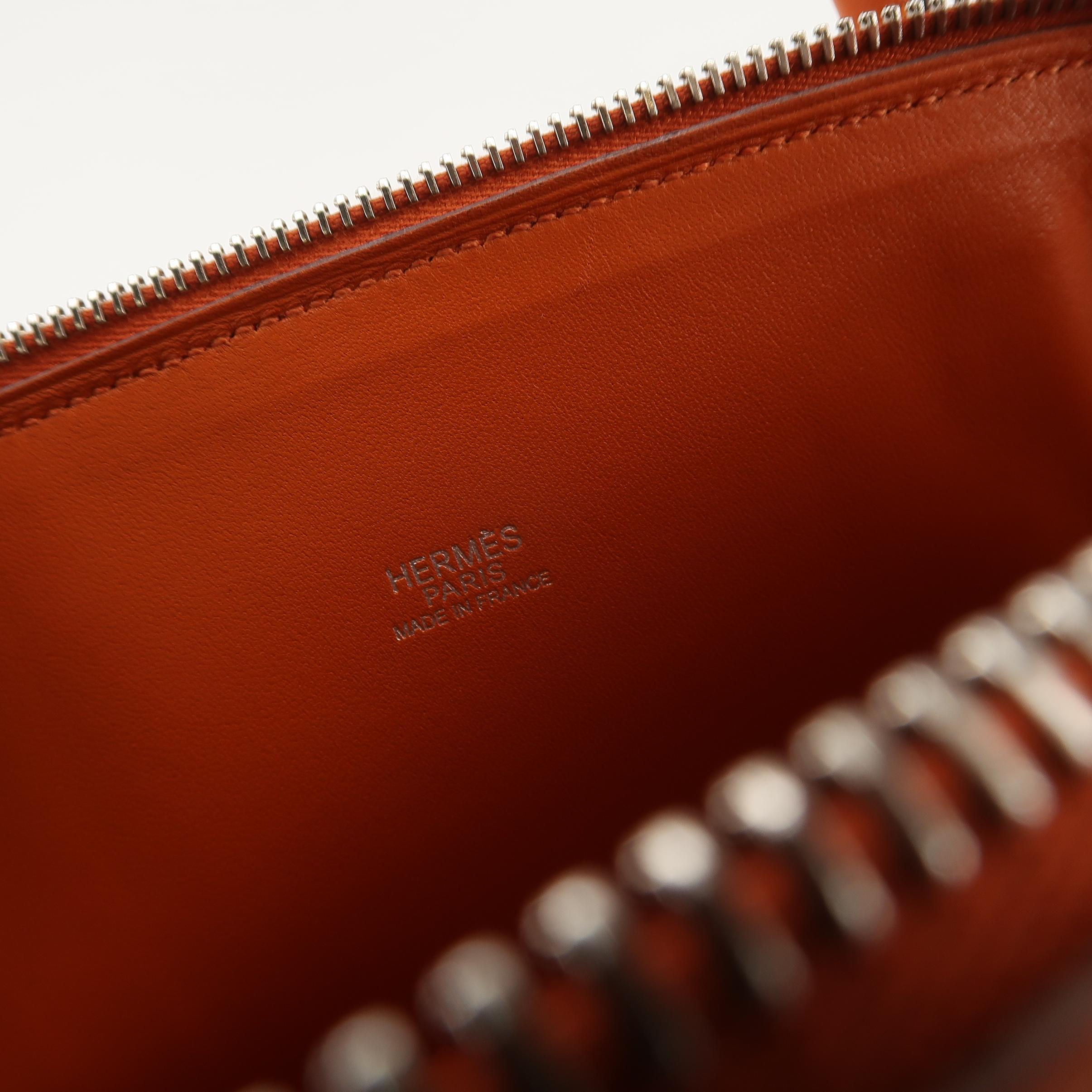 Hermès Brown Togo Leather Bolide 31 with Palladium Hardware view 8
