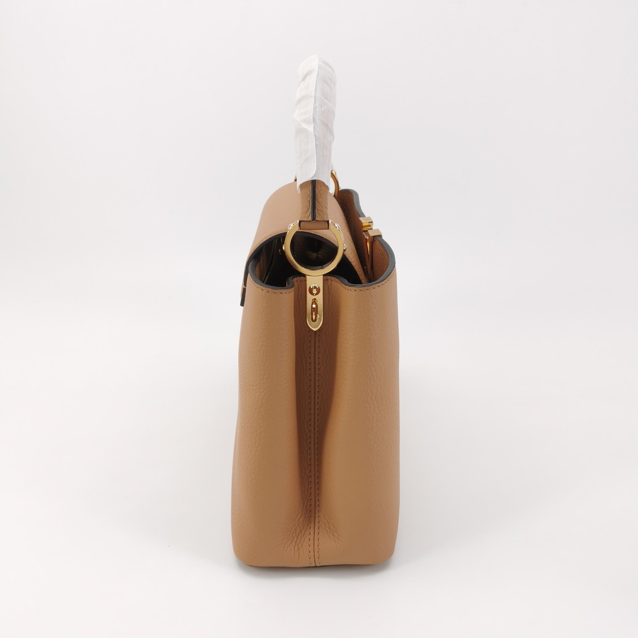 Louis Vuitton Capucines MM in Brown Taurillon Leather with Gold Hardware view 4