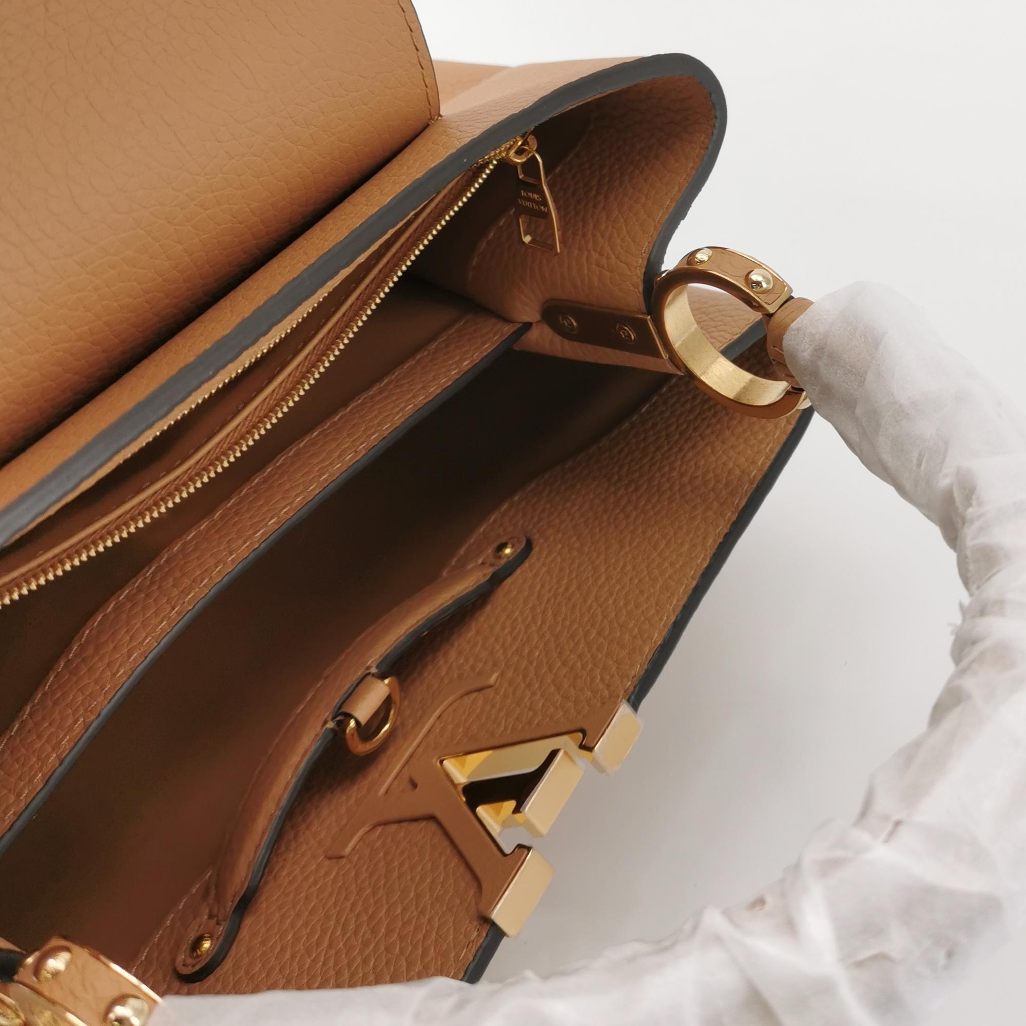 Louis Vuitton Capucines MM in Brown Taurillon Leather with Gold Hardware view 7