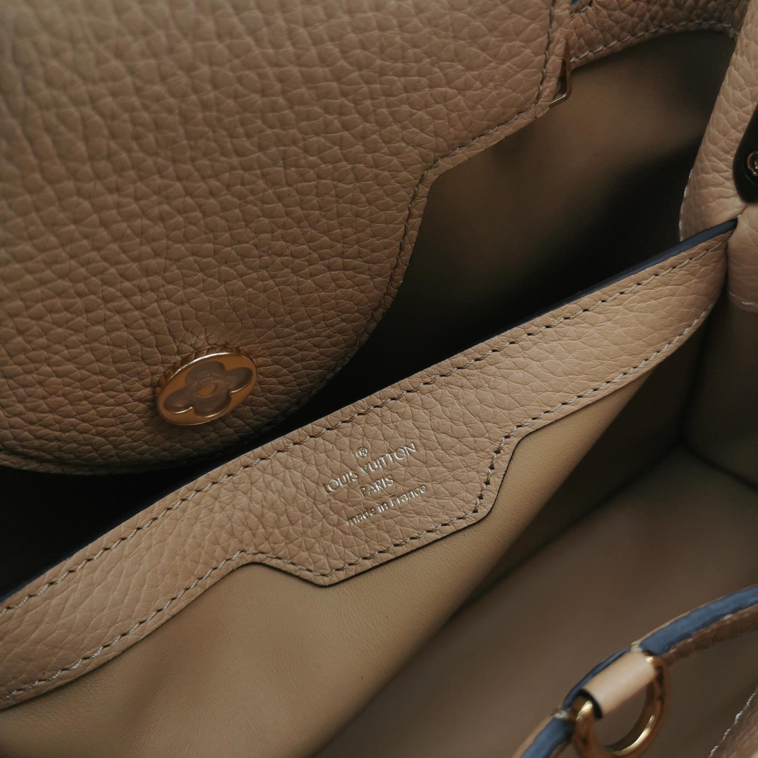 Louis Vuitton Capucines MM in Brown Taurillon Leather with Gold Hardware view 8