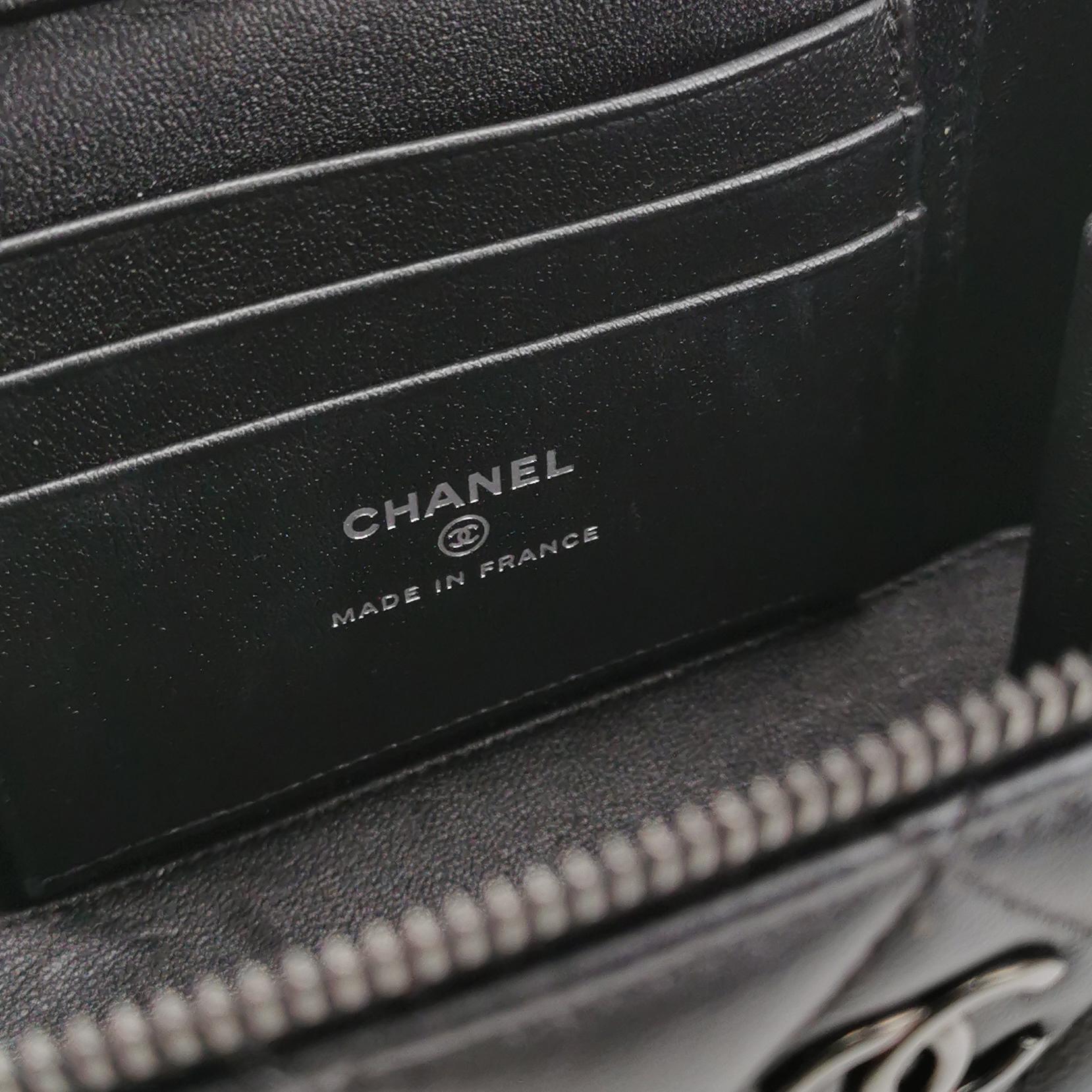Chanel Black Quilted Lambskin Vanity Case Mini Shoulder Bag with Black Hardware Brand view 7