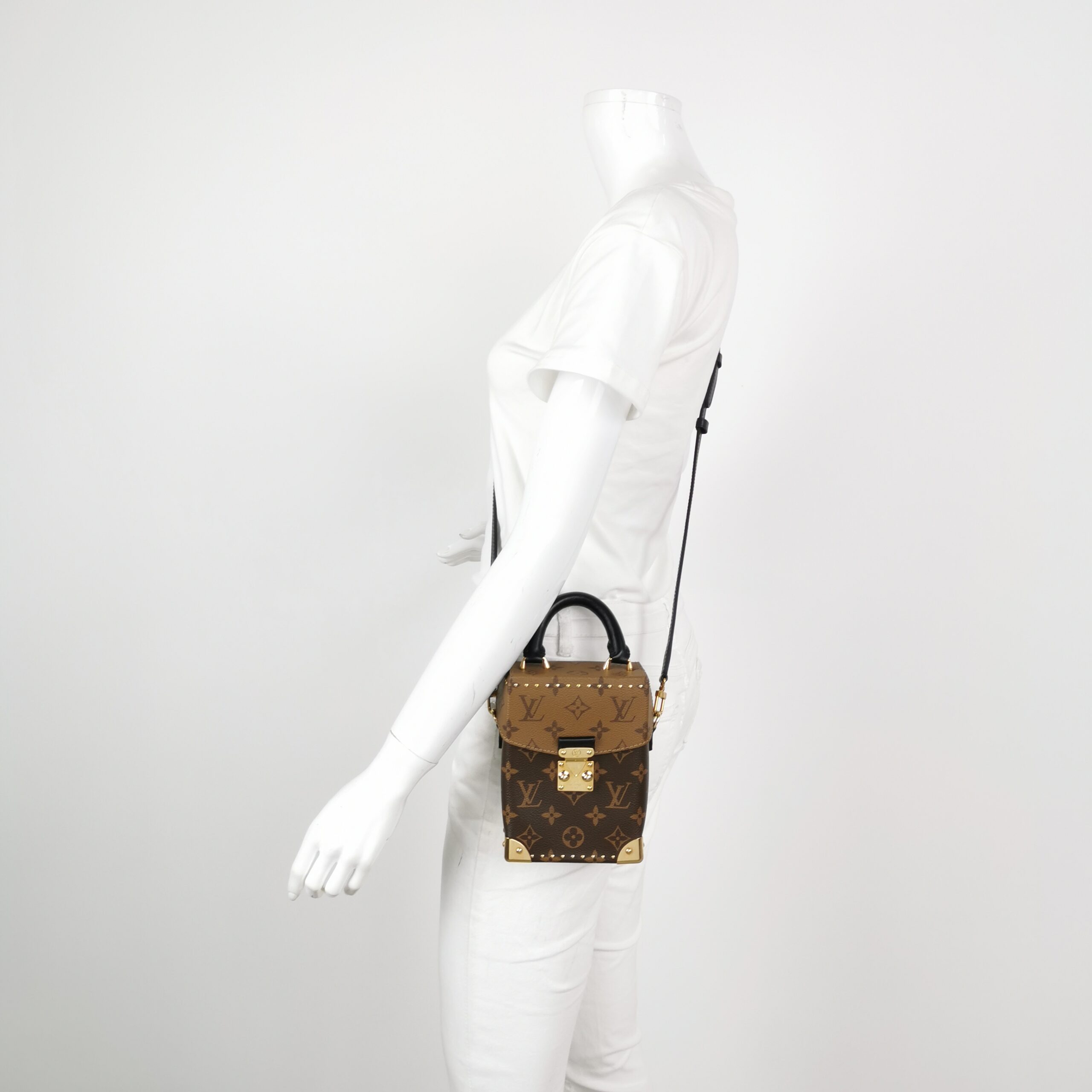 Louis Vuitton Camera Box in Brown Monogram Canvas with Studs and Chain Detail view 2