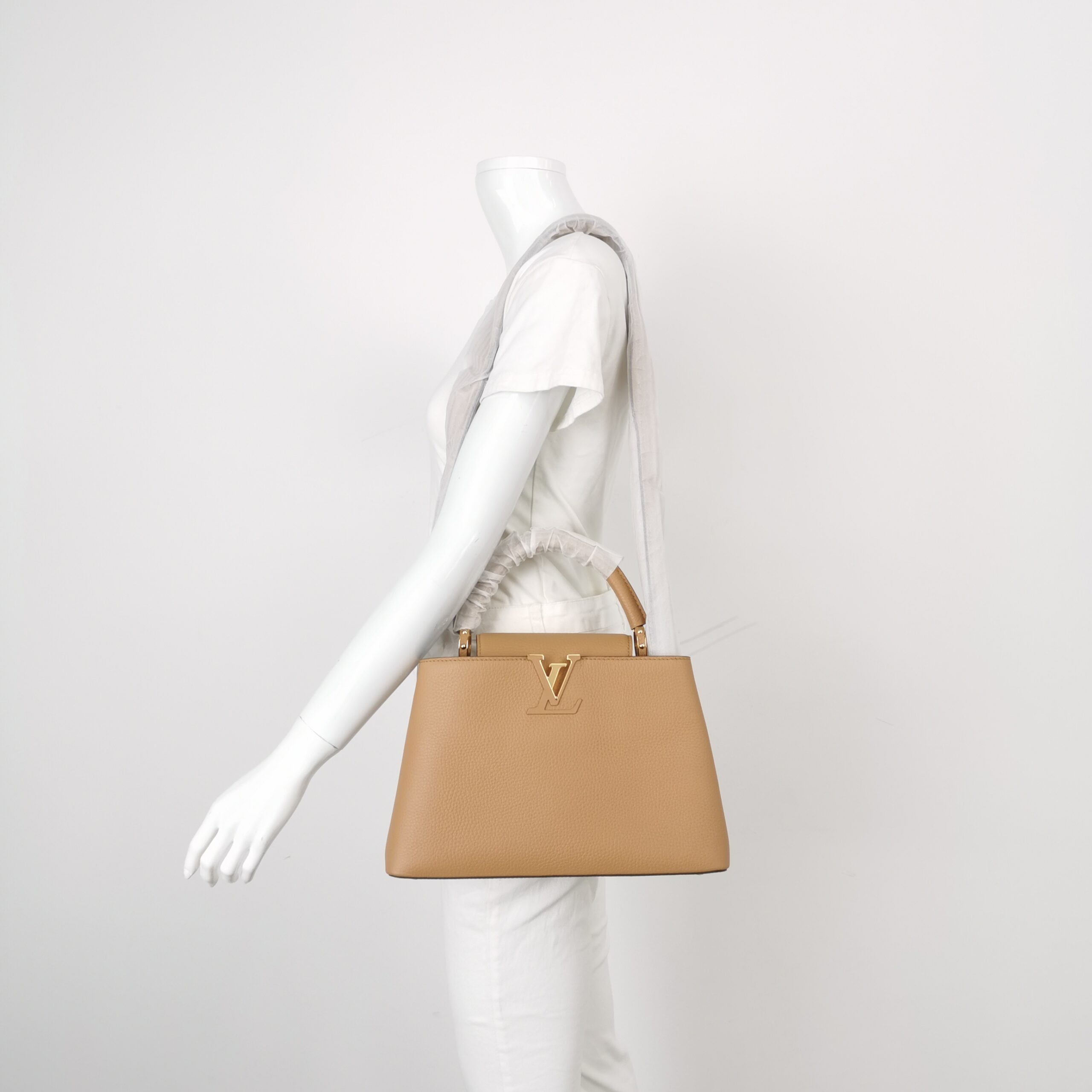 Louis Vuitton Capucines MM in Brown Taurillon Leather with Gold Hardware view 2