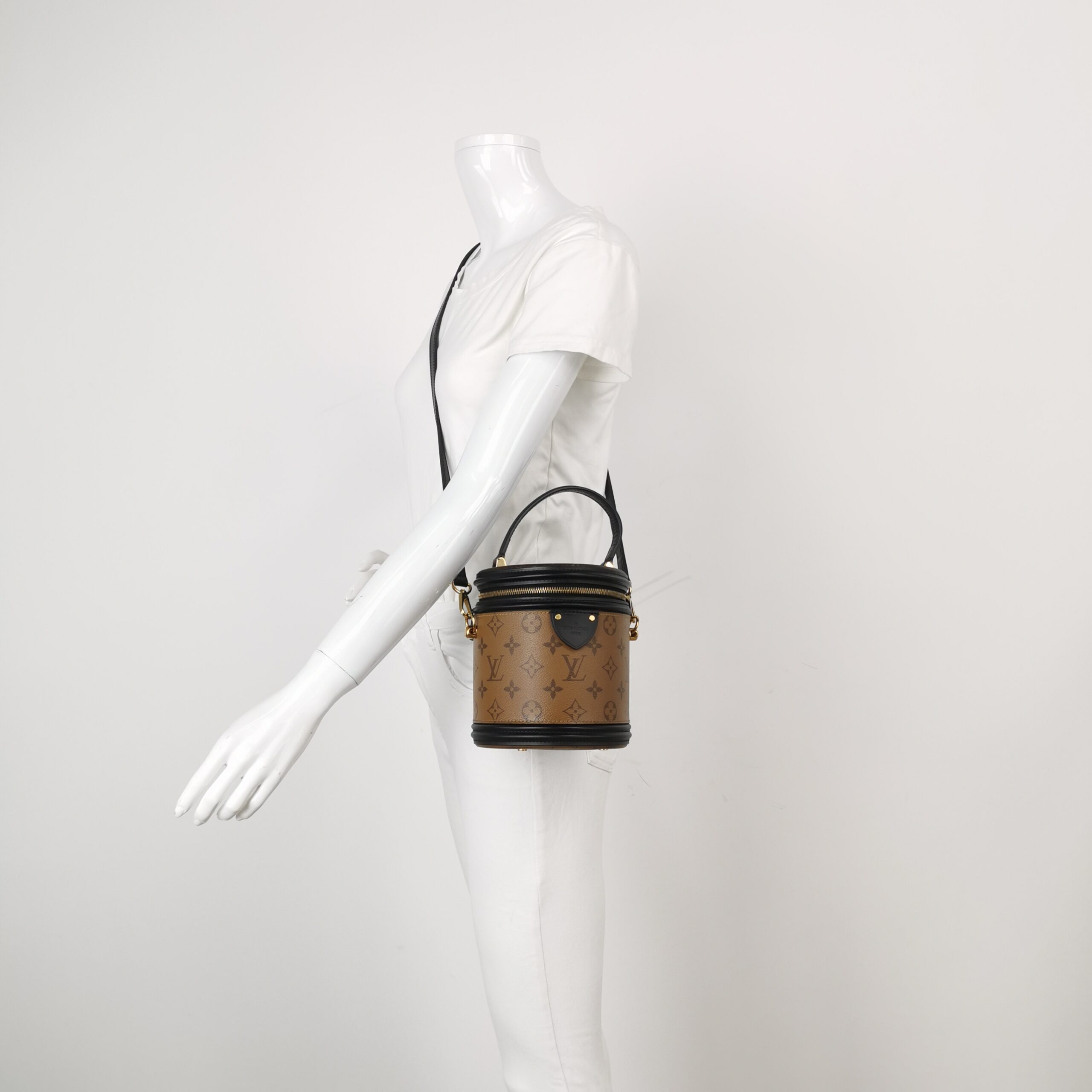 Louis Vuitton Cannes Monogram Reverse in Brown Coated Canvas with Leather Trim view 2